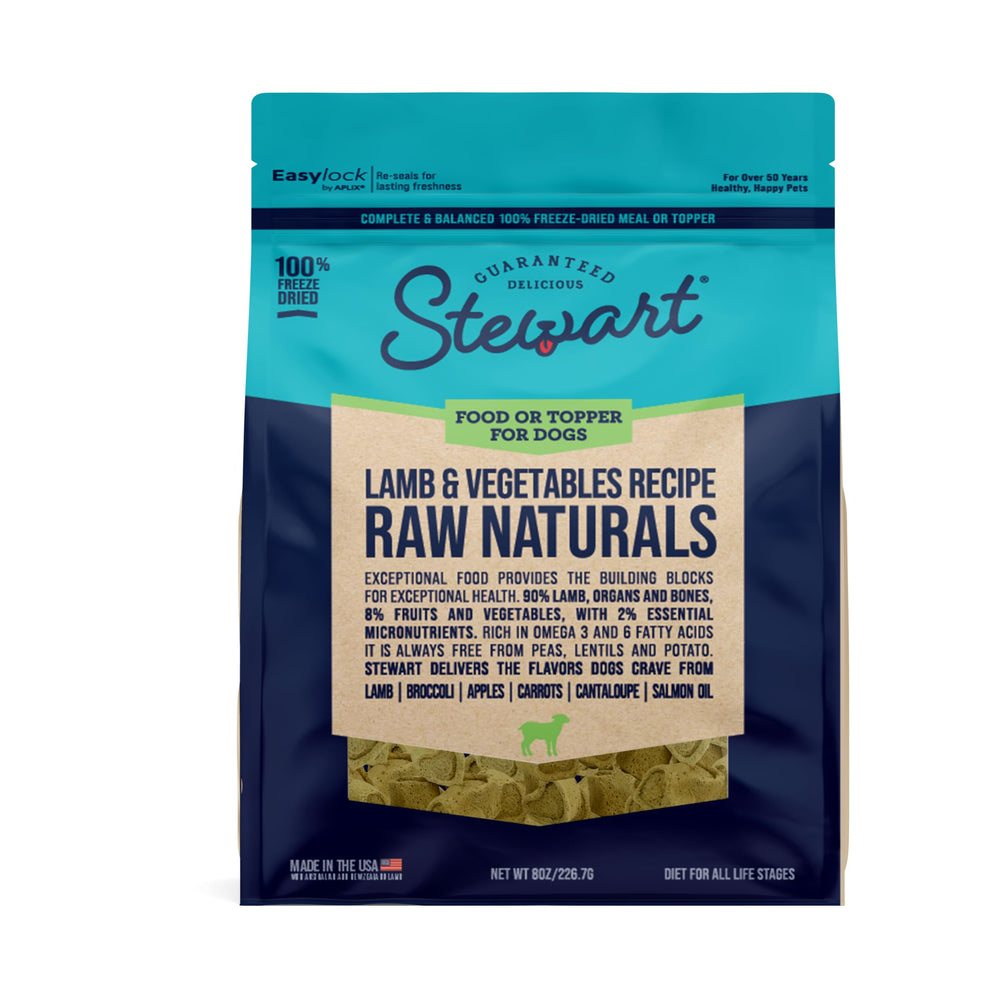 Stewart Raw Naturals bolsa de 8 onzas para almacenamiento y palatabilidad