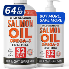 STRELLALAB Aceite de salmón para perros en botella, mejora el pelaje.