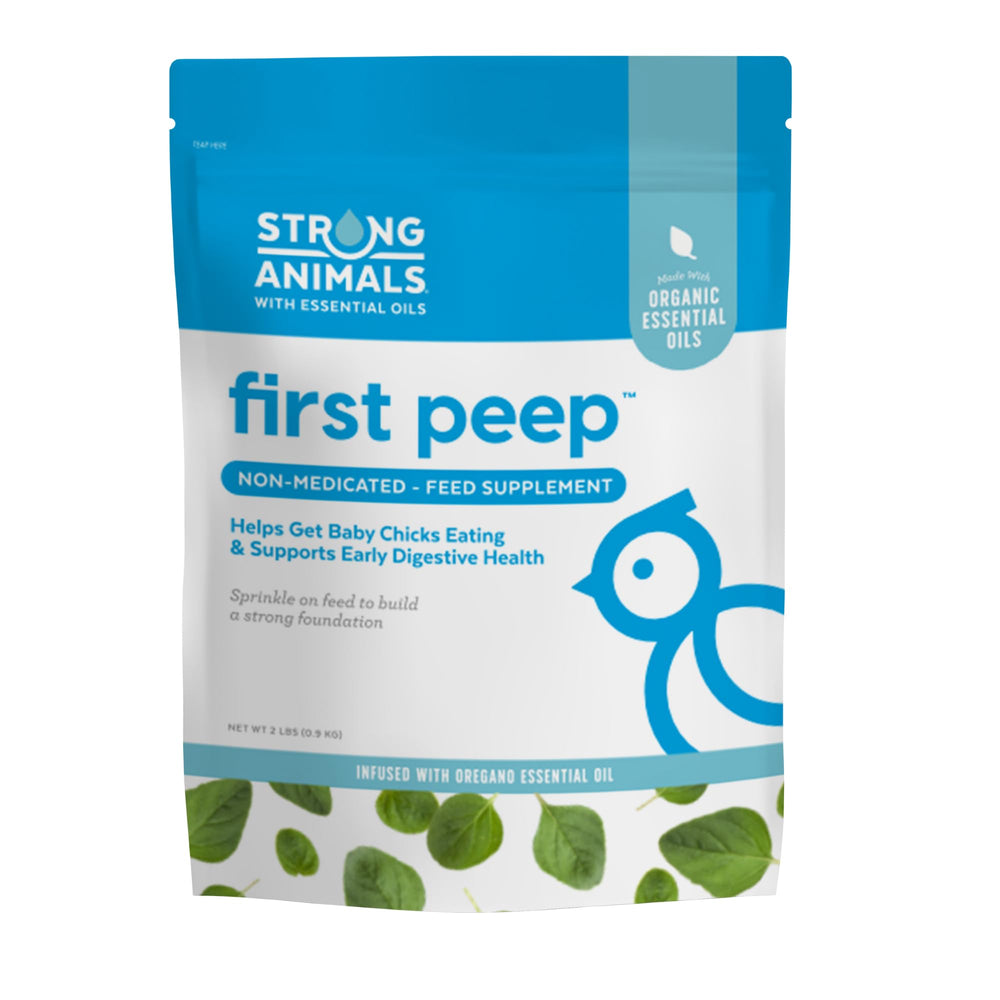 Strong Animals First Peep: empaque de 2 lb facilita iniciar la alimentación de pollitos.