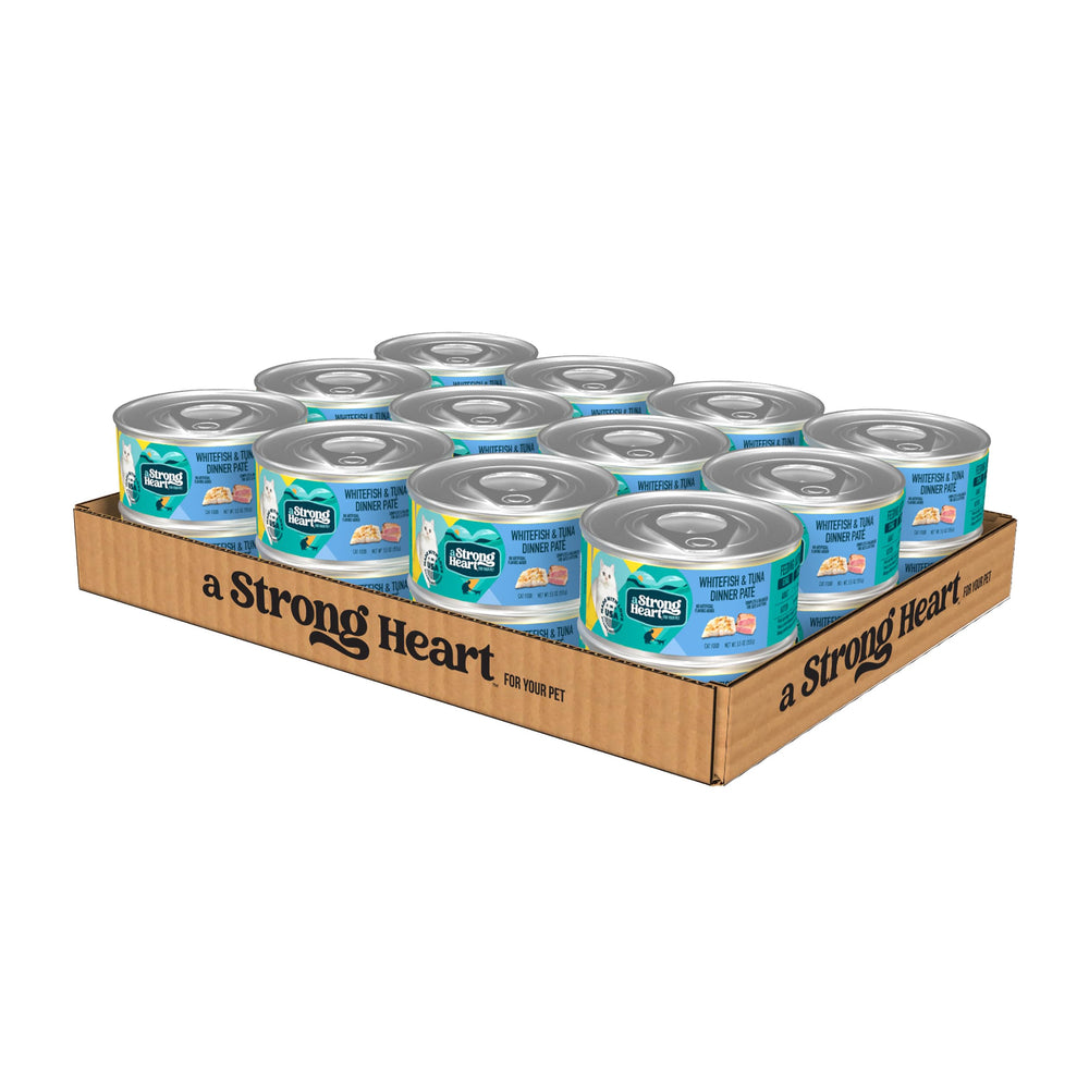 Strongheart l lata paté de pescado blanco y atún, ideal para paladar exigente.