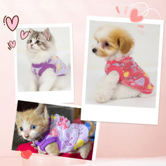 Dúo de suéteres para perros pequeños rosa, diseño con corazón