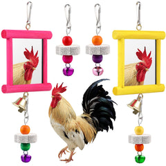 Sumind espejo pollo colgante rojo para entretenimiento y estimulación sensorial.