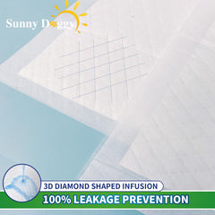 Sunny Doggy Pee Pad, capa de 5 protecciones para mayor durabilidad.