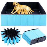 Caja Sunnymove para parto canino, vista frontal abierta, muestra amplio espacio para cachorros.