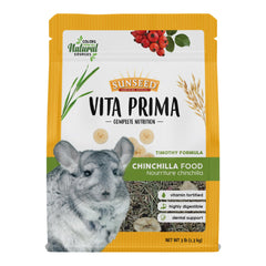 Sunseed Vita Prima Chinchilla: bolsa de 3 lb reutilizable para conservación.