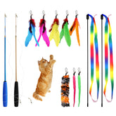 SUNSHINETOP varita para gatito retráctil, ideal para juegos activos en interiores.