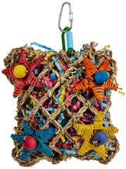 Super Bird Creations Pickin' Pocket visto de frente, estimula exploración en roedores y conejos.