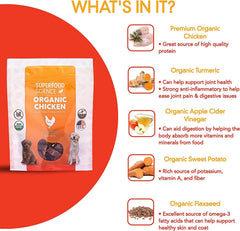 Ingredientes clave: cúrcuma y linaza en jerky de pollo de Superfood Science