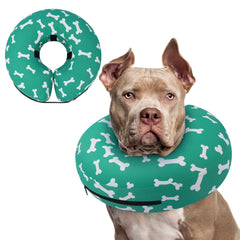 Supet cono inflable para perro, frente: protege la herida evitando lamidos.