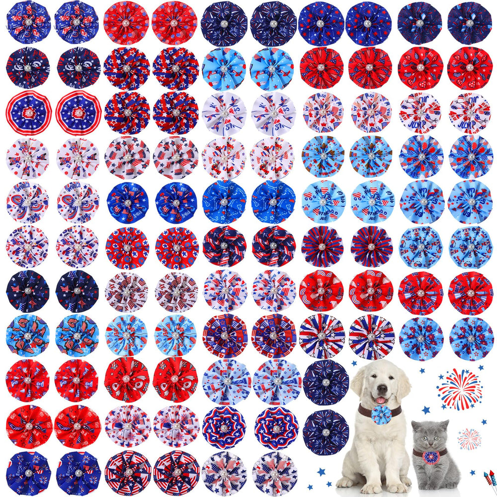 Sweetude collar flor bandera 8 cm para mascotas, ideal para fiestas patrias.