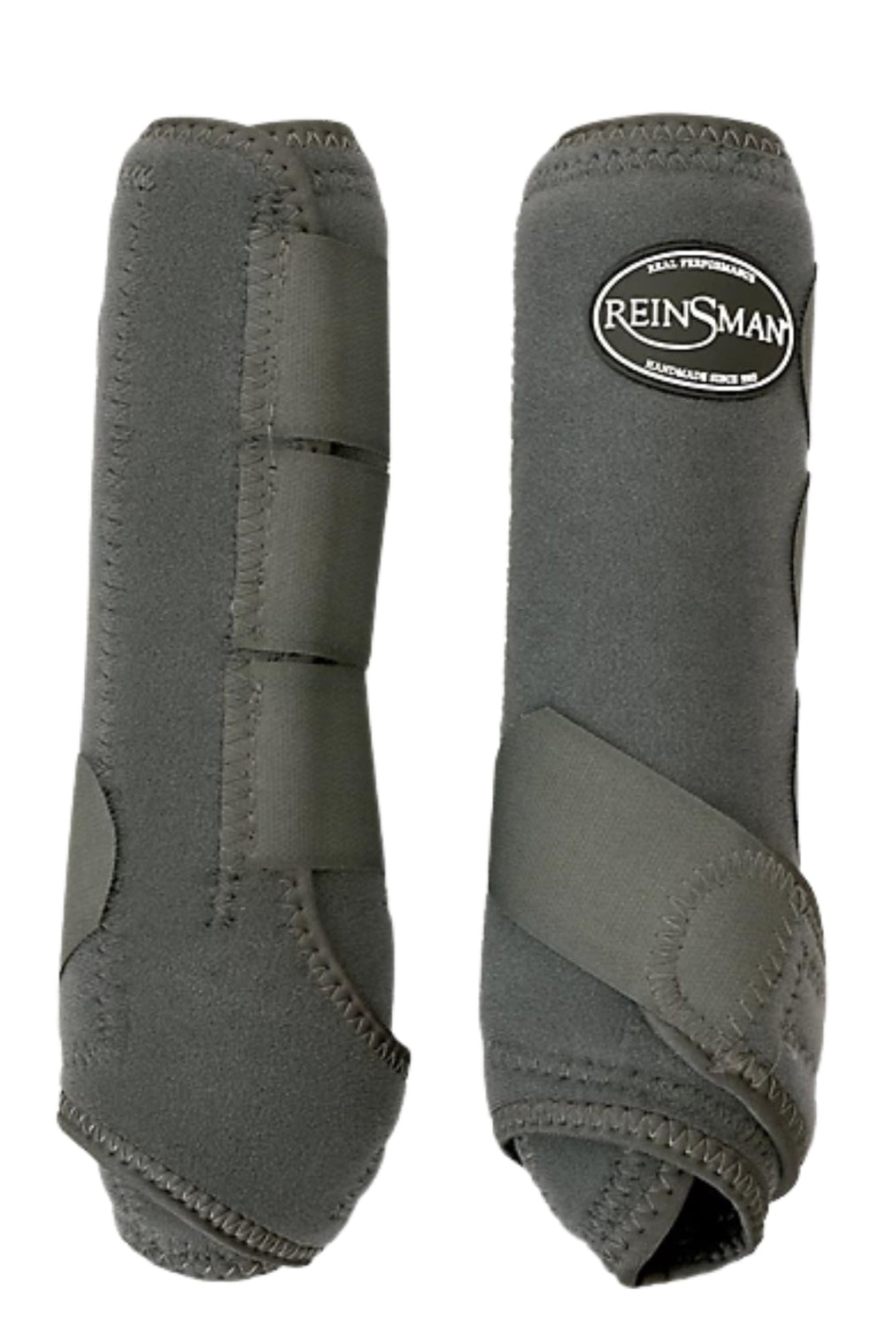 Reinsman Sport Boots de Tack Shack Ocala, talla mediana, color gris cuadriculado, protección y ventilación.