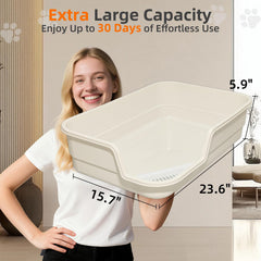 TAILRYTH caja de arena con diseño en esquina optimiza el espacio.