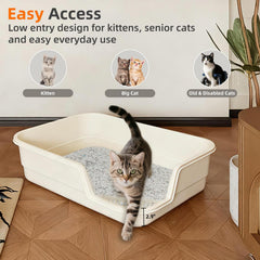 TAILRYTH caja extragrande con entrada baja ofrece amplio espacio para varios gatos.