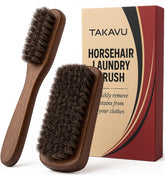 TAKAVU cepillo para manchas con cerdas de pelo de caballo y mango de madera, ideal para prendas delicadas.
