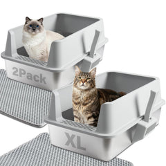 TATAANTY: caja de arena de acero inoxidable con tapa XL para varios gatos