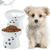 Teenyyou cuenco elevado de cerámica para perros, comodidad al comer