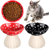 Teenyyou tazones ceramicos alzados para gatos, ergonómicos para una comida cómoda.