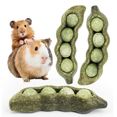 TEEWY juguetes masticables para conejillo de indias, forma-vaina-guisante para roer seguro