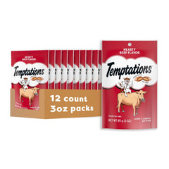 Temptations Classic Soft, frente de la bolsa, snack irresistible para gatos adultos.