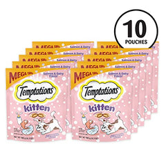 Temptations gatitos con DHA para apoyar desarrollo cerebral durante el juego.