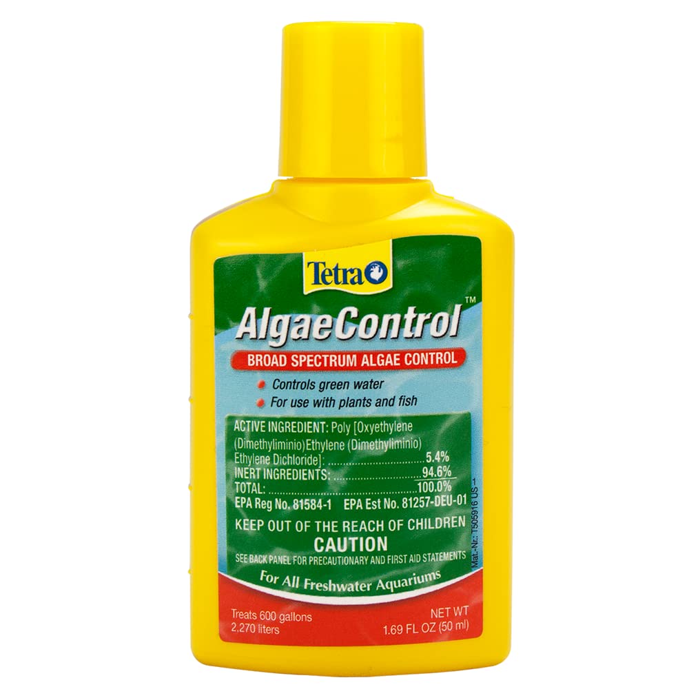 Tetra Algaecontrol: botella vertida para controlar algas en el acuario.