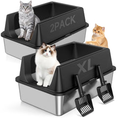 Tevila caja de arena XL frontal, entrada amplia, ideal para gatos grandes.