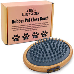 The Buddy System cepillo palma oval de goma gris para masajes suaves