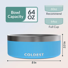 Coldest Water cuenco para perros, base antideslizante, evita derrames.