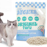 THE LICKER STORE arena de tofu para gatos en bolsa de 8 libras, limpieza rápida.