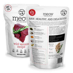The New Zealand Natural Pet Food Co Meow bocados de ciervo salvaje para premiar con moderación