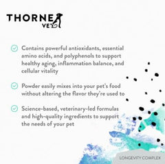Ingredientes clave de ThorneVet Longevity para inflamación balanceada