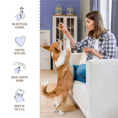 Three Dog Bakery PB&J Bites ideal para adiestramiento diario.