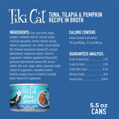 Tiki Cat Aloha Friends: bajo carbohidrato gracias a la calabaza para fibra suave.
