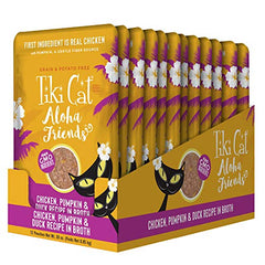 Tiki Cat Aloha Friends con calabaza, fibra suave para la digestión felina.