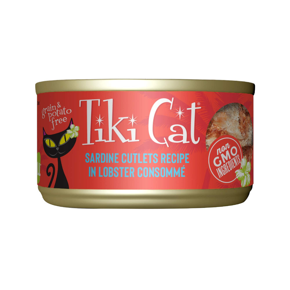 Tiki Cat Grill Sardinas Langosta en Consomé: presentación en lata, sabor marino.