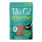 Tiki Cat Soft & Chewy, bocado de atún, sabor irresistible para gatos.