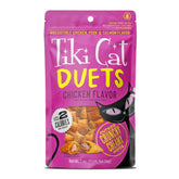 Tiki Cat Duets exterior crujiente e interior cremoso, golosina deliciosa para gatos activos.