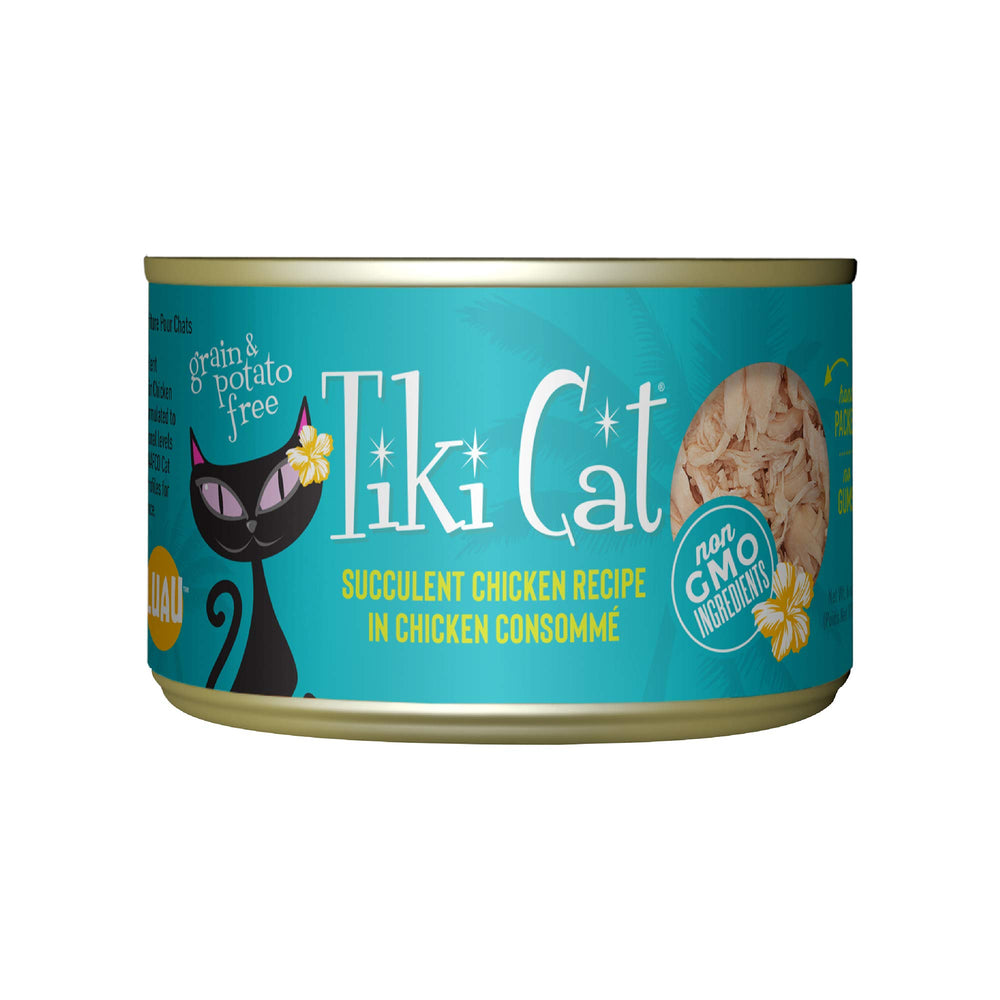 TIKI CAT Puka Puka pollo en lata ofrece proteína sabrosa para gatos activos