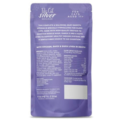 Tiki Cat Silver Mousse hígado de pato: alto contenido proteico para gatos mayores.