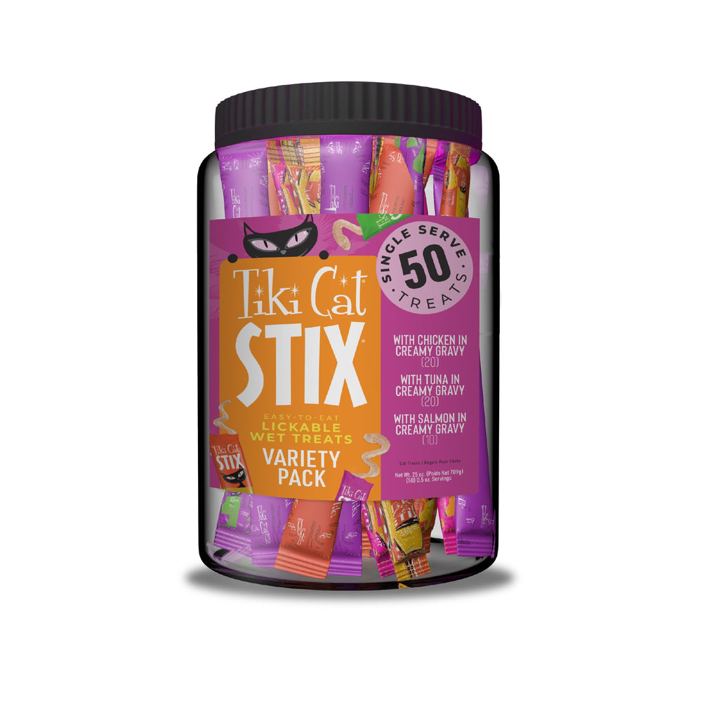 Tiki Cat Stix Mousse en tarro mega: variedad para gustos del gato.