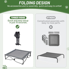 TIMBER RIDGE cama para perros gris elevación protege de tierra y humedad.