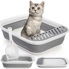 Tlence caja-arena-gato-plegable-abierta facilita acceso rápido y buena ventilación.