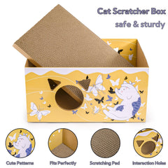 Caja interactiva Tlence con huecos para juego entre felinos