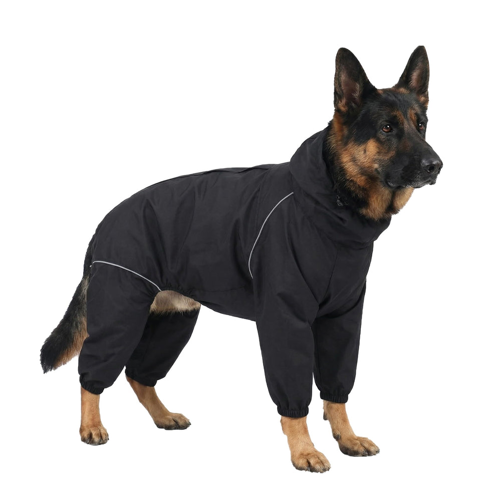 TOBOSS chaqueta de lluvia para perro con capucha desmontable, ideal para lluvias intensas.
