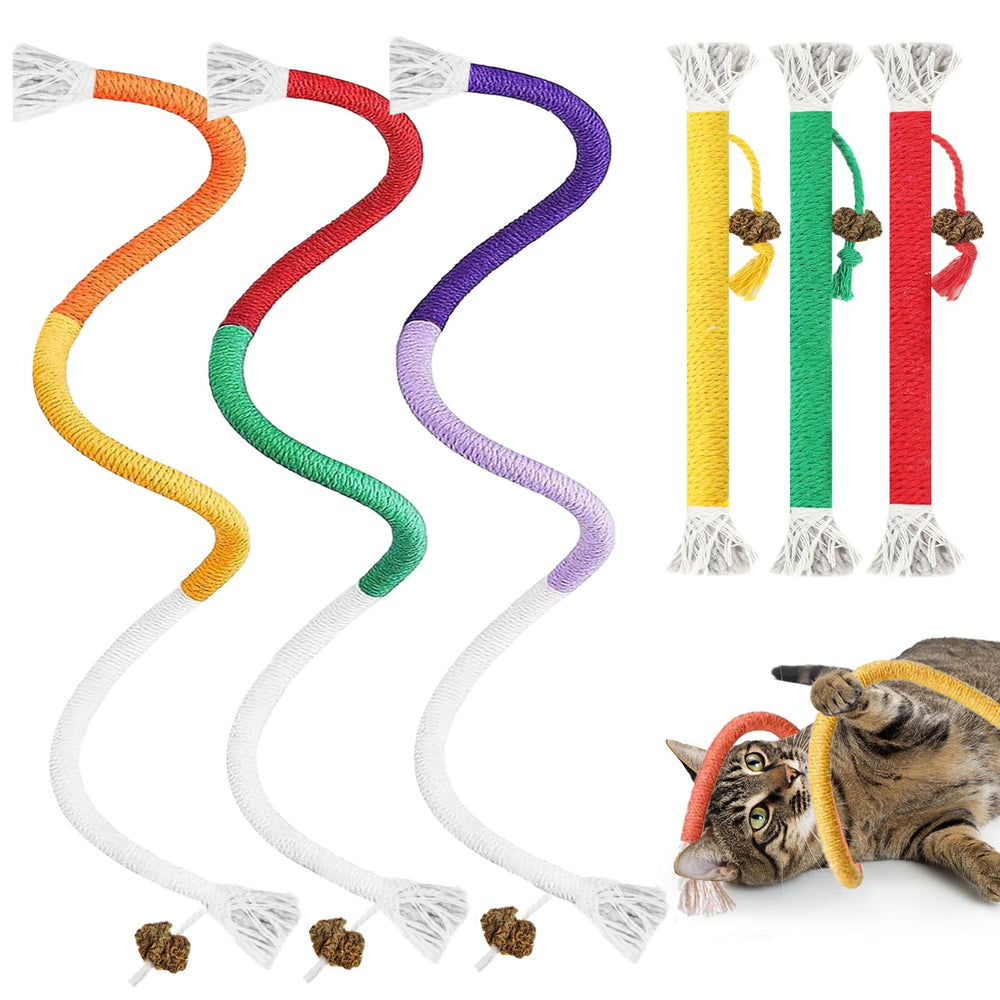 Juguete Tocirelo gato cuerda masticable seis-unidades para juego y distraccion segura