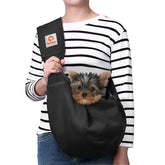 Bandolera TOMKAS para perros pequeños con abertura amplia y correa ajustable, cómodo y seguro.
