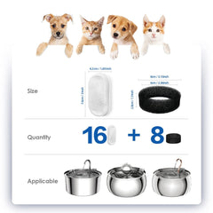 Tomxcute paquete dieciséis filtros para fuente, repuestos regulares para mayor higiene.
