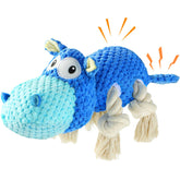 TOOPTATE hipopotamo azul frente: juguete resistente para perros grandes que mastican.