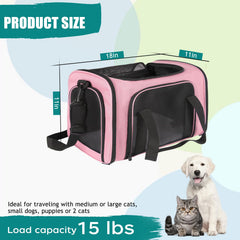 Top Tasta transportín mascotas rosa, material resistente protege durante viajes.