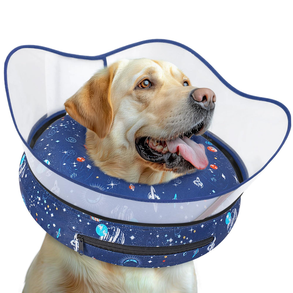 Toptakeit collar inflable rosquilla, vista frontal, ayuda a evitar lamidos durante la recuperación